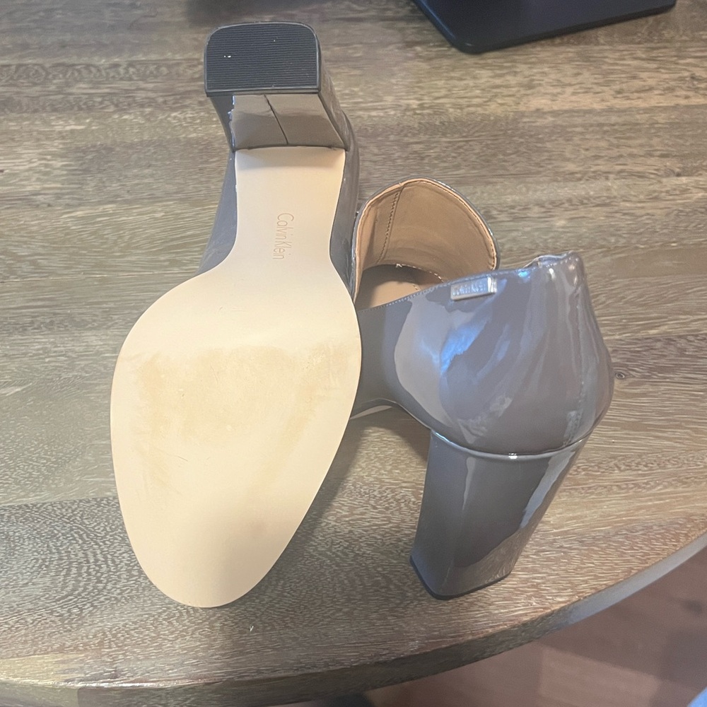 Calvin Klein Patent Leather Gray Heels - Picture 4 of 5